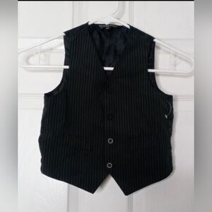 Black Pinstripe Kids Vest